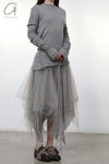 Marc Le Bihan 2590 series triple silk skirt collection French handmade MLB-2590-ZZHUI PEARL GREY